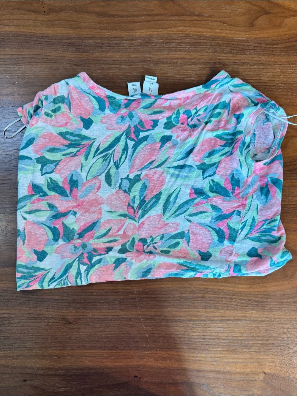 Joie | Crop Top | Scoop Neck Women’s Top in Pink & Teal